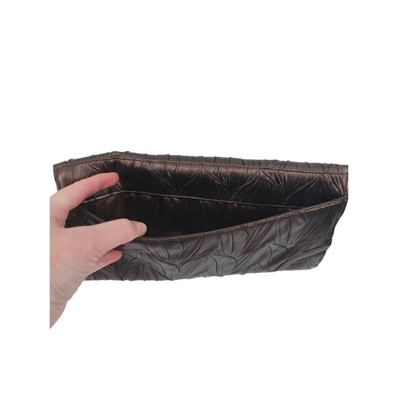 Jessica McClintock Brown Matelassé Clutch Wallet with Chain - Picture 7 of 8